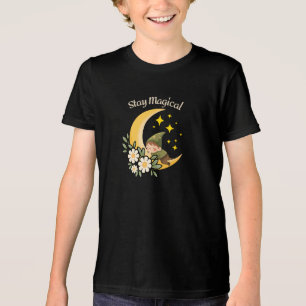 Camiseta Fique Mágico Gnomo na Lua Crescente   Caprichoso