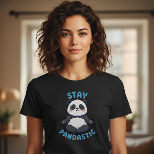 Camiseta Fique Pandástico, Meditação Panda Engraça