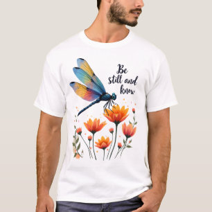Camiseta Fique parado e conheça Floral Dragonfly Christian