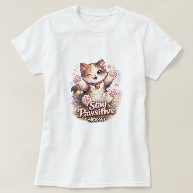 Camiseta Fique Pawsitivo  (Frente do Design)
