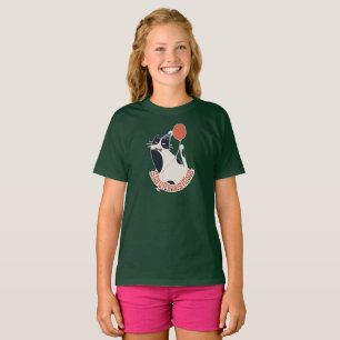 Camiseta Fique Pawsitivo Crianças Gato Tuxedo Verde Florest