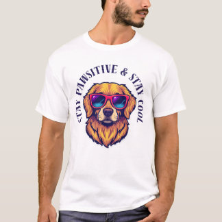 Camiseta Fique Pawsitivo & Fique Legal - Cachorro Golden Re
