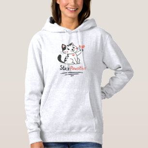 Camiseta Fique Pawsitivo – Gato Minimalista Engraçado