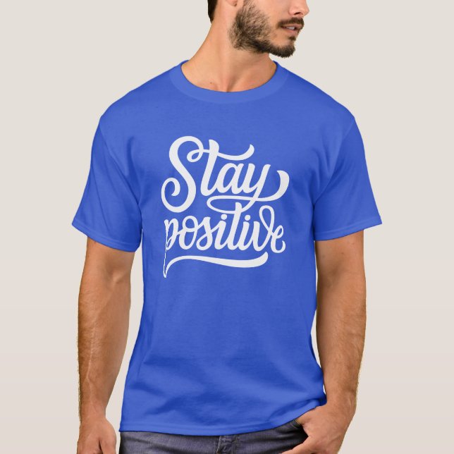 Camiseta Fique Positivo Azul (Frente)