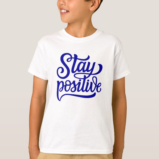 Camiseta Fique Positivo Azul (Frente)