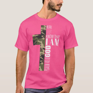 Camiseta Fique quieto e conheça Deus Bíblia cristã Verso Ve