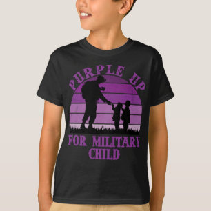 Camiseta Fique roxo pelos militares mirins Arco-íris Crianç