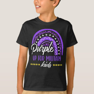 Camiseta Fique roxo pelos militares mirins Arco-íris Crianç