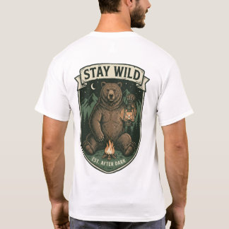 Camiseta Fique Selvagem Aventura na Natureza do Urso
