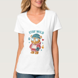 Camiseta Fique selvagem com o Urso