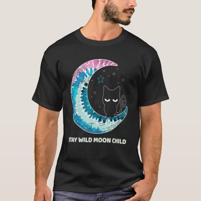 Camiseta Fique Selvagem Criança da Lua Tie Dye Fase da Lua  (Frente)