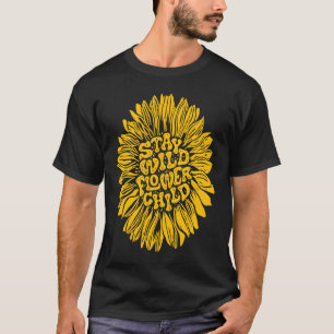 Camiseta Fique Selvagem Criança Flor Gypsy Hippie Verão Ama