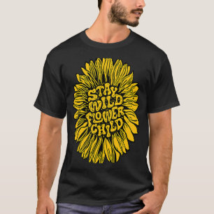 Camiseta Fique Selvagem Criança Flor Gypsy Hippie Verão Ama
