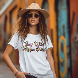 Camiseta Fique Selvagem Criança Hippie