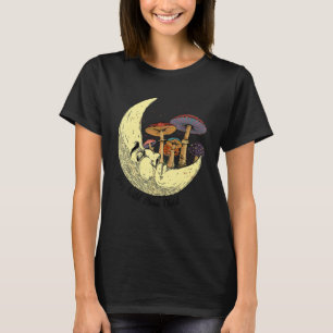Camiseta Fique Selvagem Flor Criança Lua Crescente Hippie