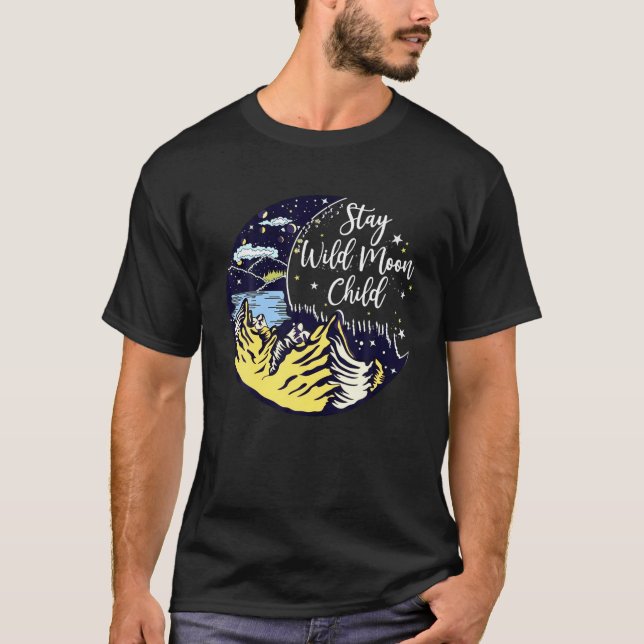 Camiseta Fique Selvagem Montanhas Crianças da Lua Oceânica  (Frente)