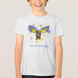 Camiseta Fique Selvagem Pequeno Pássaro Desenho Fofo de Águ