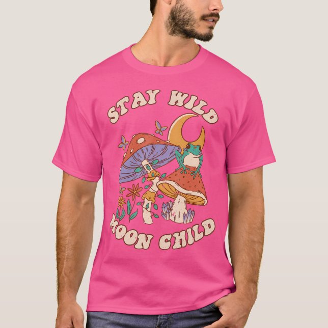 Camiseta Fique Selvagem, Sapo Da Lua, Hippie De Cogumelo (Frente)