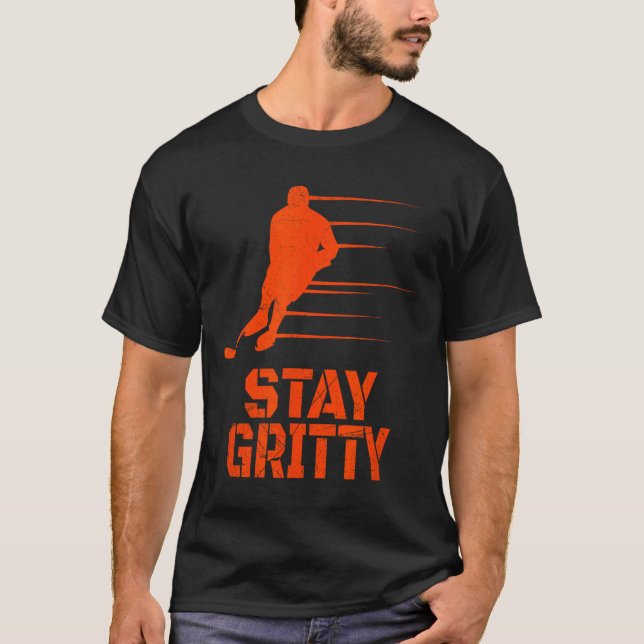 Camiseta Fique Sério Piada de Hockey no Philly Presente Vin (Frente)