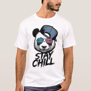 Camiseta Fique tranquilo, Panda legal com óculos de sol