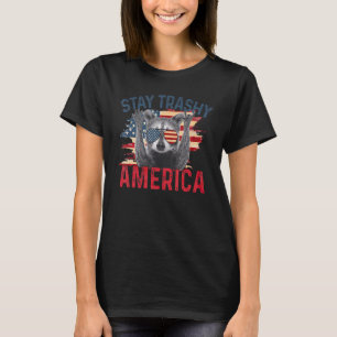 Camiseta Fique Trashy America Raccoon No Dia 4 De Julho