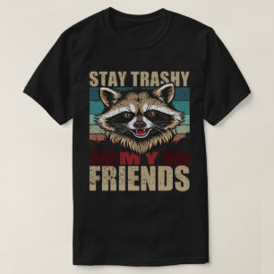 Camiseta Fique Trashy Meus Amigos Guaxinim Retro Urbano