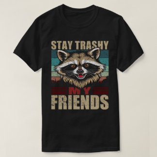 Camiseta Fique Trashy Meus Amigos Guaxinim Retro Urbano