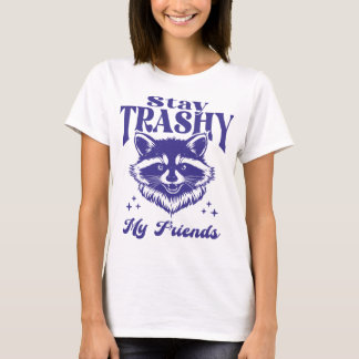 Camiseta Fique Trashy Meus Amigos Guaxinim Vida Selvagem En