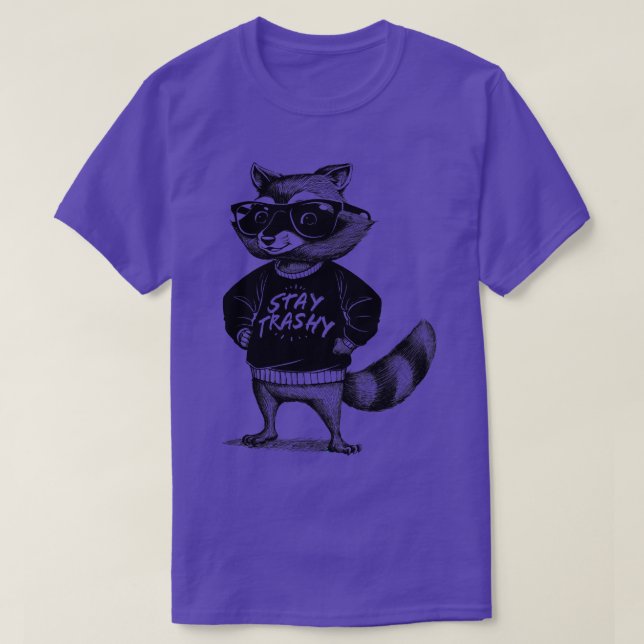 Camiseta Fique Trashy Raccoon (Frente do Design)