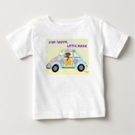 Camiseta Fique Tripado, Pequeno Dachshund Hippie no carro
