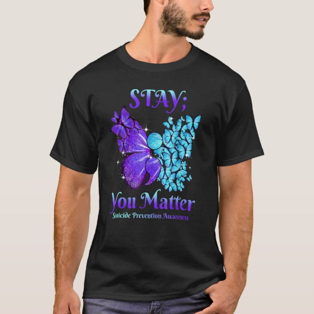 Camiseta Fique Você Importa Borboleta Ponto e Vírgula Consc (Frente)