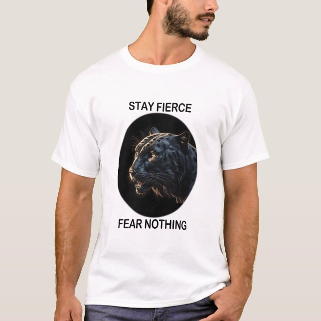 Camiseta Fiquem com medo feroz de não ter pantera preta (Frente)