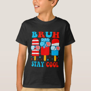 Camiseta Fiquem Legal 4 de julho Popsicle Boys Men Usa Flag