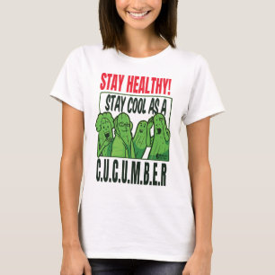 Camiseta Fiquem saudáveis Mantenham-se Legal Mulheres Branc