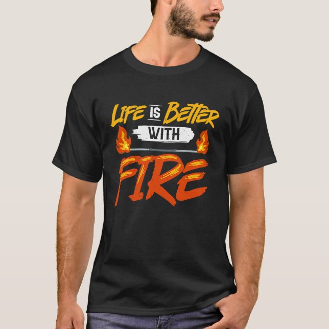 Camiseta Fire Dancing Poi Spinning Dancer Balls Beginner Sp (Frente)
