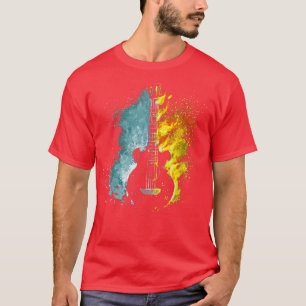 Camiseta Fire Flames Água Abstrato Art Design Musical Gui