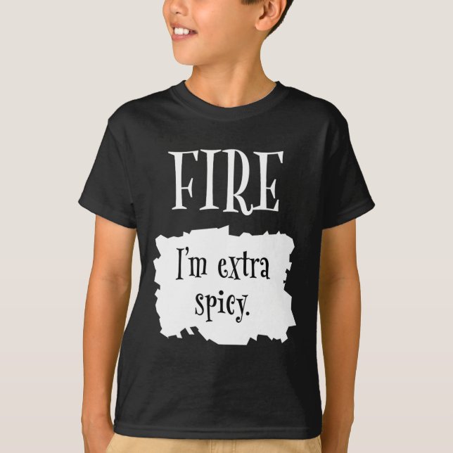 Camiseta Fire Hot Packet Halloween Taco Eu sou Extra Spicy  (Frente)