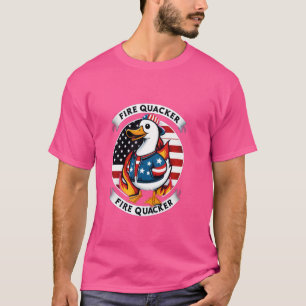 Camiseta Fire Quacker Duck Firecracker Funny 4 de julho EUA
