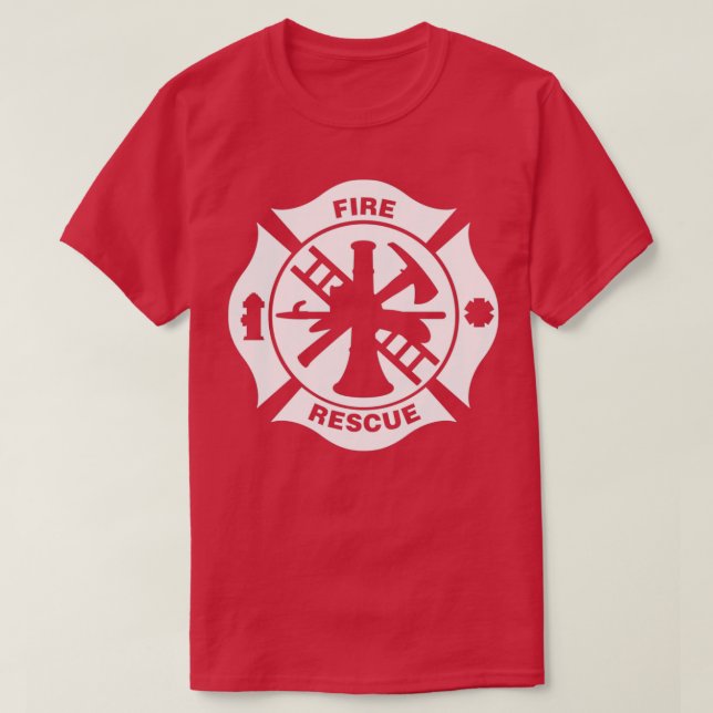 Camiseta Fire Rescut Fire Department Maltês Cross (Frente do Design)