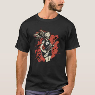 Camiseta Fire Rock n Roll Girl ama seu violão