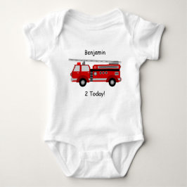 Camiseta Fire Truck Baby Vest "2 Today