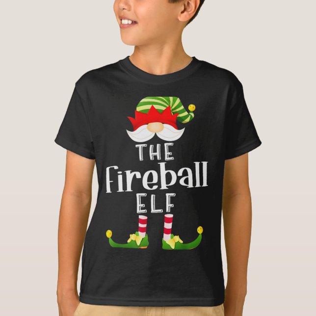 Camiseta Fireball Elf Group Christmas Funny Pajama Party  (Frente)