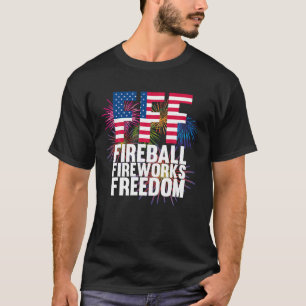 Camiseta Fireball Fireworks Liberdade 4 de julho Bandeira A