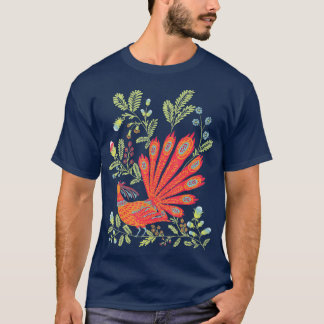 Camiseta Firebird Cute Floral Vintage Estilo Ucraniano