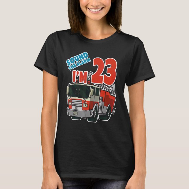Camiseta Firecaminhão 23. Aniversário, Bombeiros Bombeiros  (Frente)