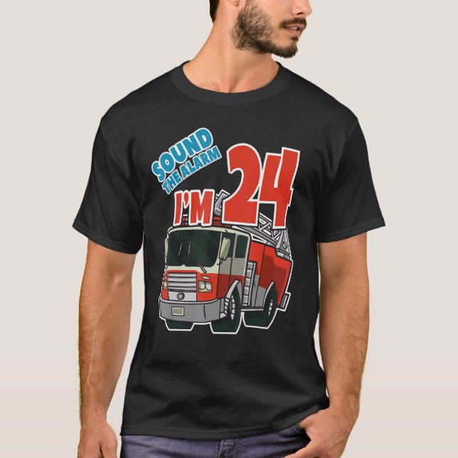Camiseta Firecaminhão 24. Aniversário, Bombeiros Bombeiros  (Frente)