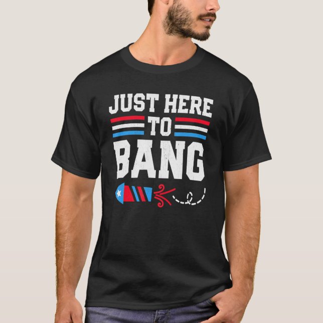 Camiseta Firecracker 4 de julho Eu só estou aqui para bater (Frente)