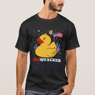 Camiseta Firecracker Duck 4 De Julho Dia Patriótico Usa Fla