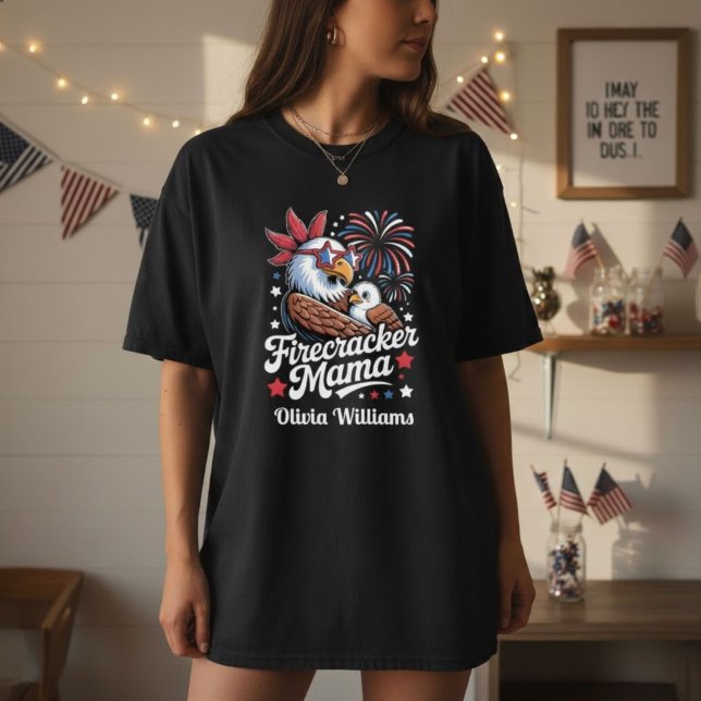 Camiseta Firecracker Mama 4 de julho Matando Família (Criador carregado)
