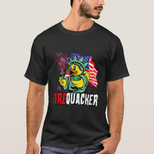 Camiseta Firecracker USA Flag Funny Firequacker Duth